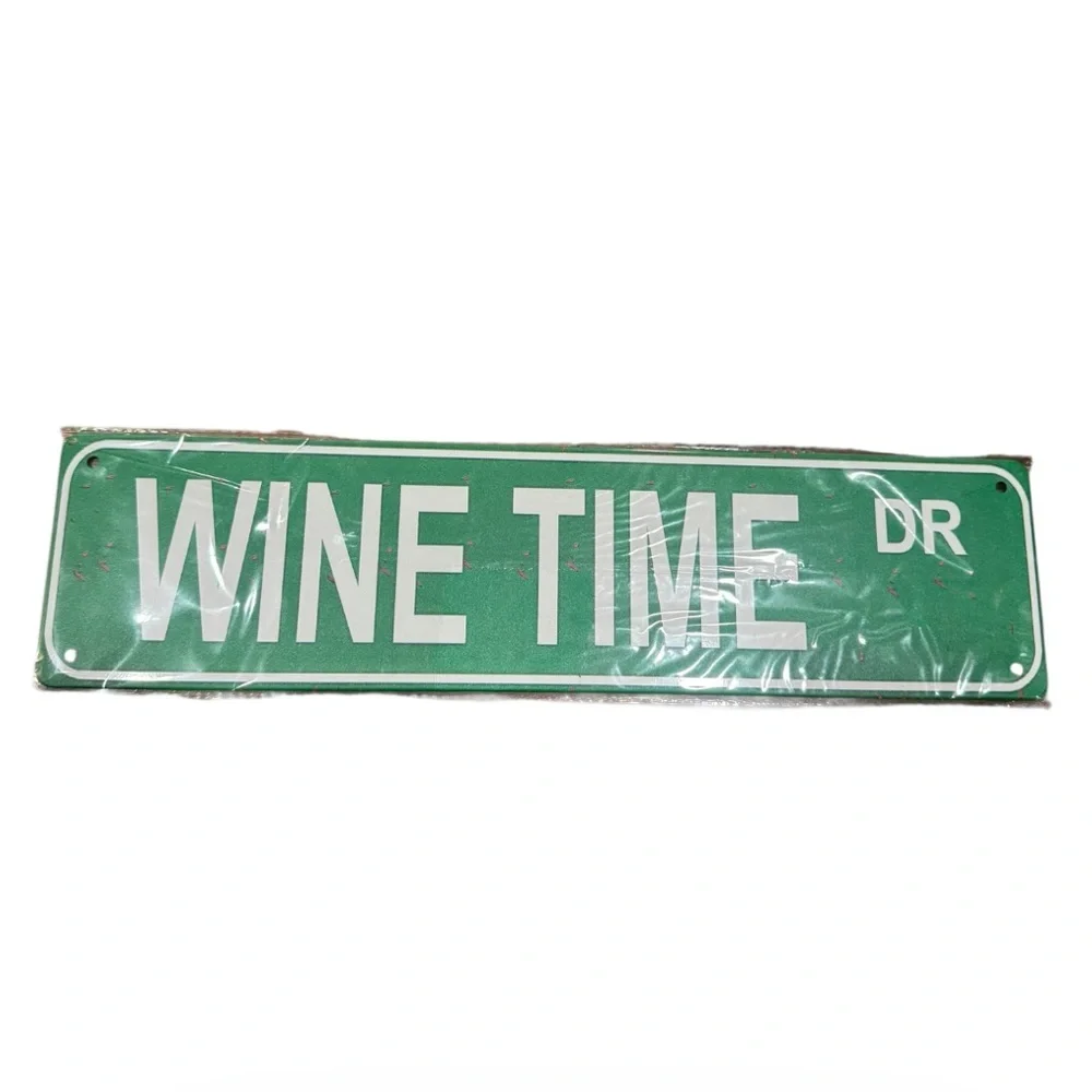 WINE TIME DR Green Decorative Street Sign home decor wall sign